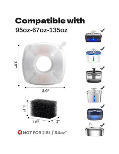 18 Filtros de Agua para Gatos Zeewoo 2.8L Triple Filtración 2