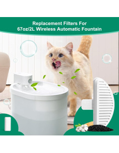 Paquete de 6 Filtros y 12 Esponjas para Fuente de Agua ASFUN 2