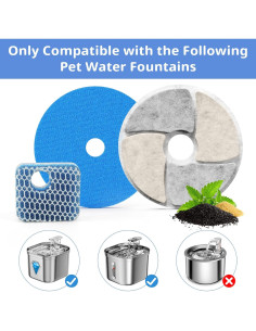 Filtros de agua para mascotas Baofum 5 unidades 10.4 cm 2