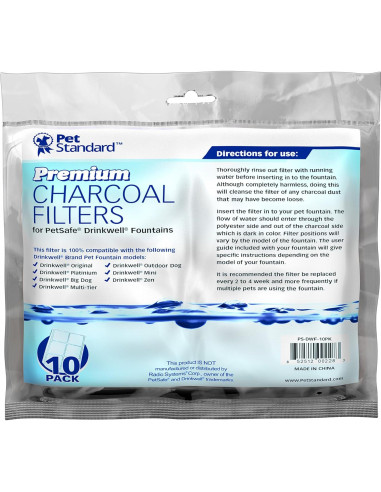 Filtros de Carbón Premium PetSafe para Fuentes Drinkwell - 10 Unidades