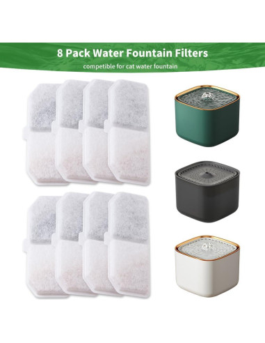 Filtros de Agua para Gatos DODOCAT - Paquete de 8 Filtros