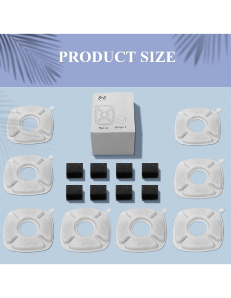 16 Filtros de Reemplazo para Fuente de Agua para Gatos HomeFio