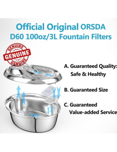 Filtros de Agua para Gatos ORSDA D60/3L - 12 Piezas 2