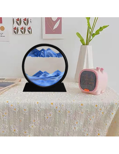 Arte de Arena Dinámica Rysnwsu 3D Redondo 17,78 cm Azul