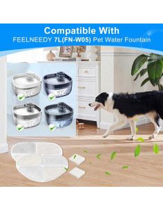 Filtros de Reemplazo para Fuente de Agua para Perros FEELNEEDY 8 Unidades 2