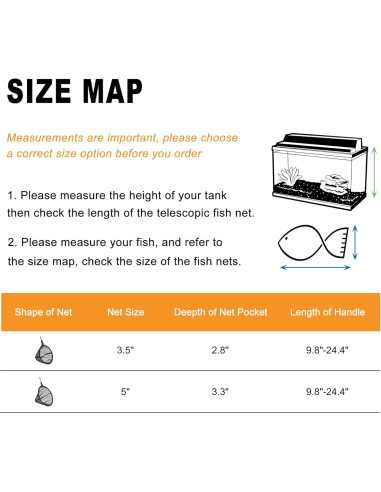 Red de Acuario Telescópica Timwaygo 8.89 cm Mango Extensible