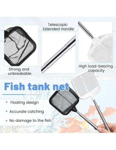 Red de Acuario Donmnemb 3" con Mango Inoxidable 20-48cm