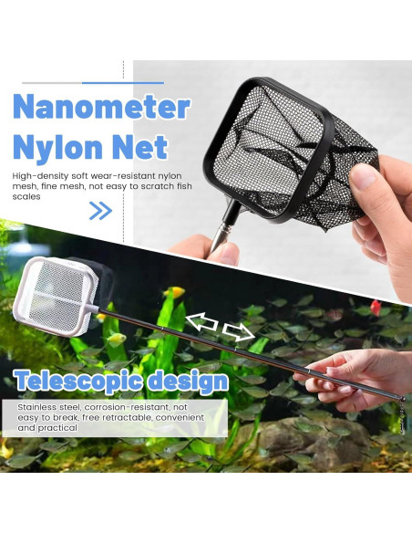 Red de Acuario Donmnemb 3" con Mango Inoxidable 20-48cm