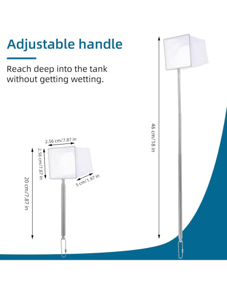 Red para Acuario JIEYAO Telescópica 6.5x6.5cm Mango 12.5-40cm