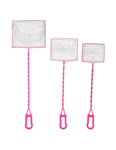 Red de Pescado para Acuario POPETPOP - 3 Pcs, Malla Fina, Rosa