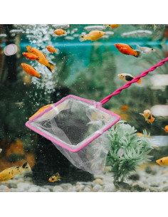 Red de Pescado para Acuario POPETPOP - 3 Pcs, Malla Fina, Rosa 2