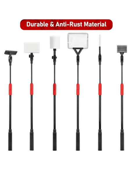 Kit de Limpieza de Acuario 6 en 1 Timwaygo con Mango Telescópico