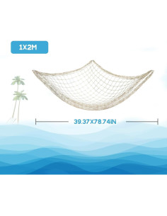 Red de Pescado Decorativa Sukh 2PCS Algodón 198x150cm 2