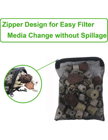 10 Bolsas de Filtro Reutilizables Cover Geny 7.6x20.3cm Acuario