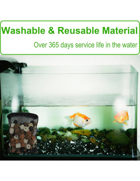 10 Bolsas de Filtro Reutilizables Cover Geny 7.6x20.3cm Acuario