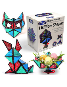 TOSY Pirámide Magnética - 12 Piezas, Diseño Holográfico