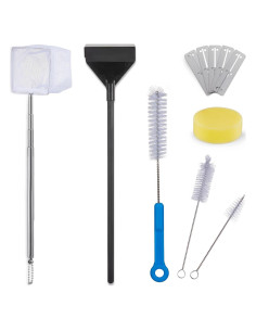 Kit de Limpieza de Acuarios URUQ 11 Piezas con Raspador y Red