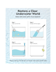 Kit de Limpieza de Acuarios URUQ 11 Piezas con Raspador y Red 2