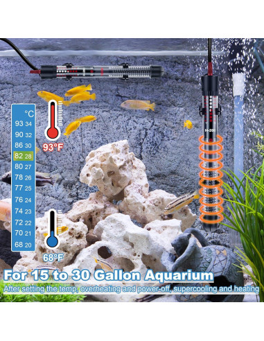 Calentador de Acuario Dreyoo 100W Ajustable para Peceras