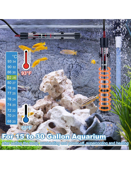 Calentador de Acuario Dreyoo 100W Ajustable para Peceras