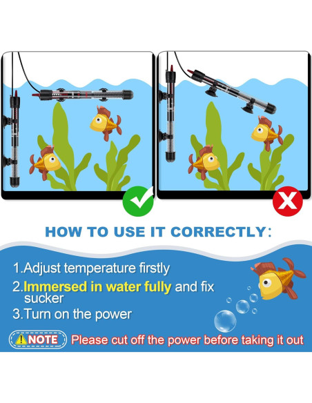 Calentador de Acuario Dreyoo 100W Ajustable para Peceras