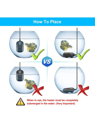 Calentador de Acuario Pequeño DaToo 50W Sumergible LED