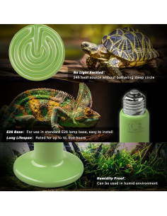 Bombilla de Calor Cerámica Simple Deluxe 150W 2-Pack Verde 2