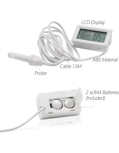Termómetro Digital Higrómetro Poly para Reptiles 2 en 1