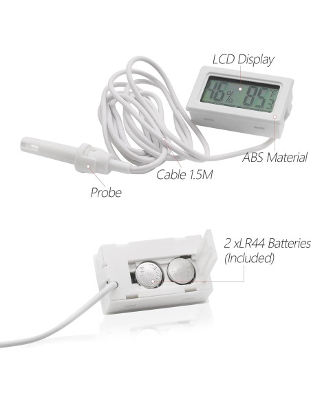 Termómetro Digital Higrómetro Poly para Reptiles 2 en 1