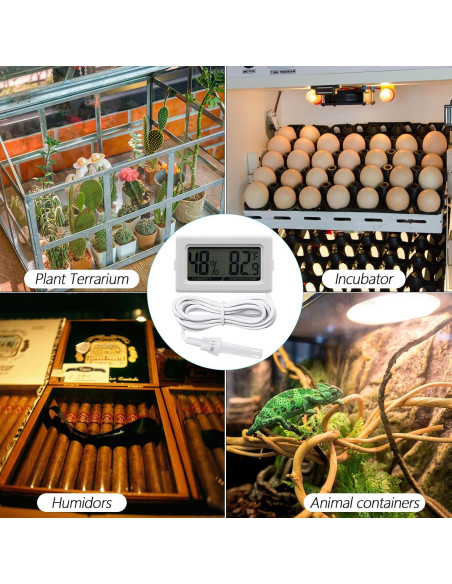 Termómetro Digital Higrómetro Poly para Reptiles 2 en 1