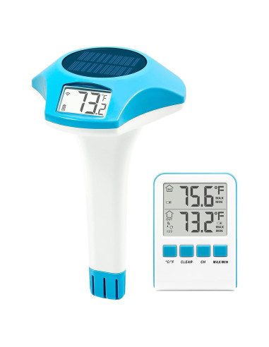 Termómetro de piscina solar inalámbrico Circrane, digital IPX8