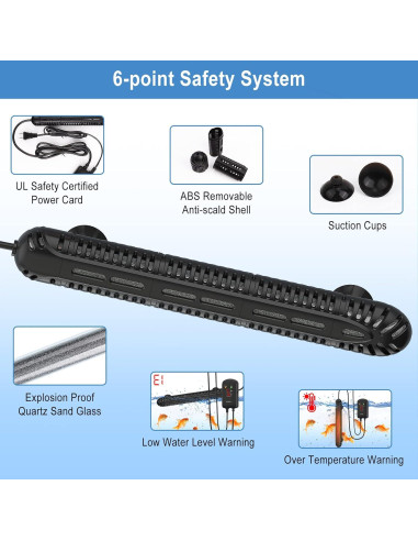 Calentador de Acuario HiTauing 100W con Pantalla Digital LED