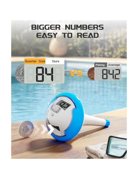 Termómetro de piscina BALDR recargable fácil lectura 29C