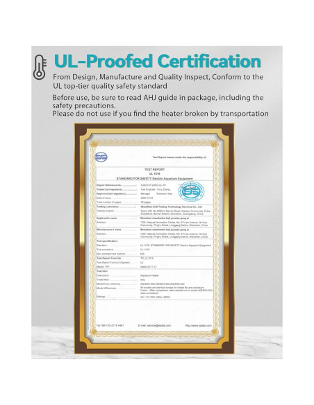 Calentador de Acuario AHJ 500W para 284-454 Litros con Control Preciso