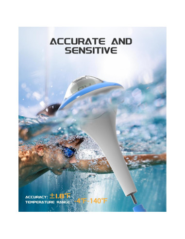 Termómetro de piscina BALDR recargable fácil lectura 29C