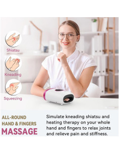 Masajeador de Manos FIT KING Inalámbrico Rosa con Calor 2