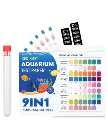 Kit de Prueba de Agua 9-en-1 Kedixiest - 50 Tiras + Termómetros