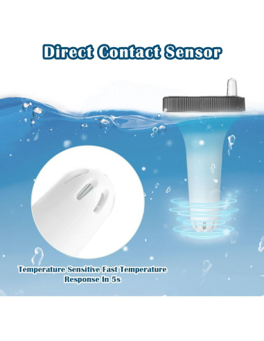 Termómetro de Piscina Digital Flotante Inalámbrico IPX8
