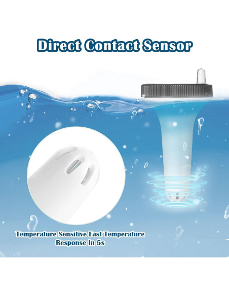 Termómetro de Piscina Digital Flotante Inalámbrico IPX8