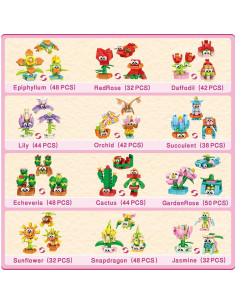 36 Paquetes de Regalos de Construcción de Flores IMCUAMK 2