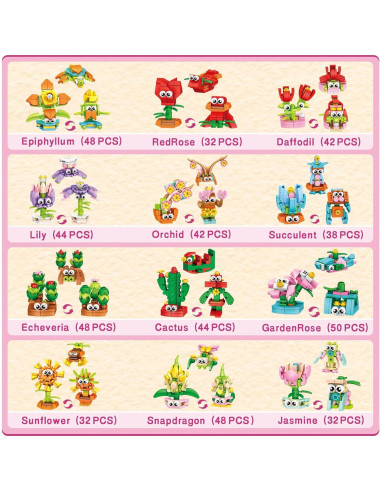 36 Paquetes de Regalos de Construcción de Flores IMCUAMK