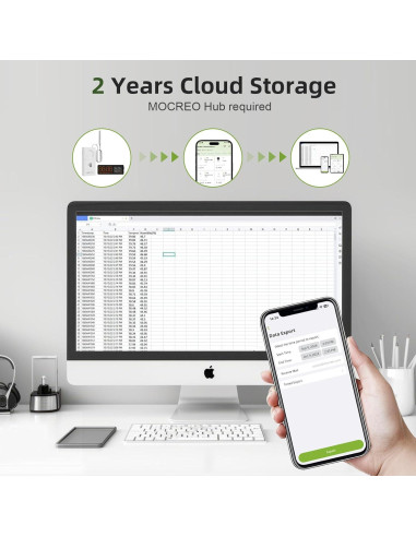 Alarma de Congelador MOCREO ST8 con Termómetro Bluetooth 110dB