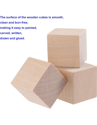 600 Cubos de Madera Natural KOHAND 1.9 cm para Manualidades