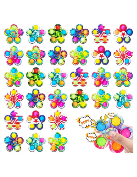 30 Juguetes Antiestrés FODYNE Pop it y Spinner para Niños