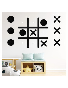 Juego de Tres en Raya VercanMonth Pared Fieltro Negro 42x42cm