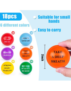 LovesTown 18PCS Pelotas de Alivio de Estrés Motivacionales 5.08cm 2