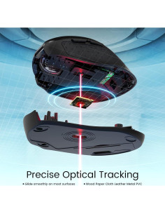 Ratón Inalámbrico HOTWEEMS D-09 USB Ergonómico 2400 DPI Negro 2