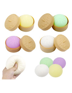 4 Pcs Bola de Estrés Dumpling Squishy SHEHARUHI Alivio Ansiedad