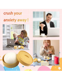 4 Pcs Bola de Estrés Dumpling Squishy SHEHARUHI Alivio Ansiedad 2