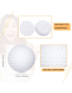Pelotas de Estrés de Golf Zubebe - 8 Unidades de Espuma 6.3 cm 2